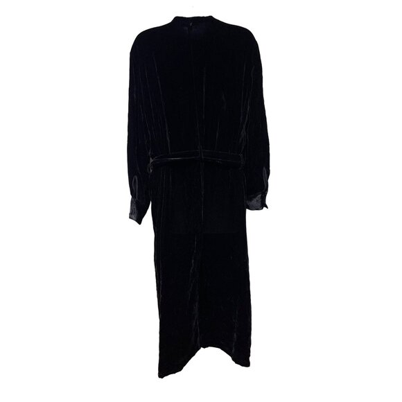 Good American Women's Robe Kimono Black Velvet Wrap Belt Viscose Jacket Large - Picture 6 of 12